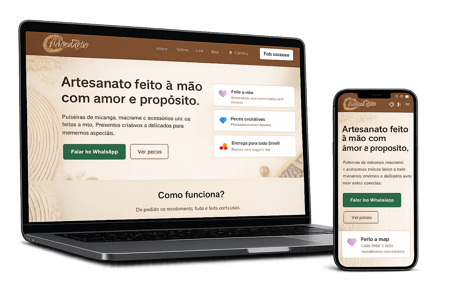 Mockup do projeto Artesana.io desenvolvido pela BittUp