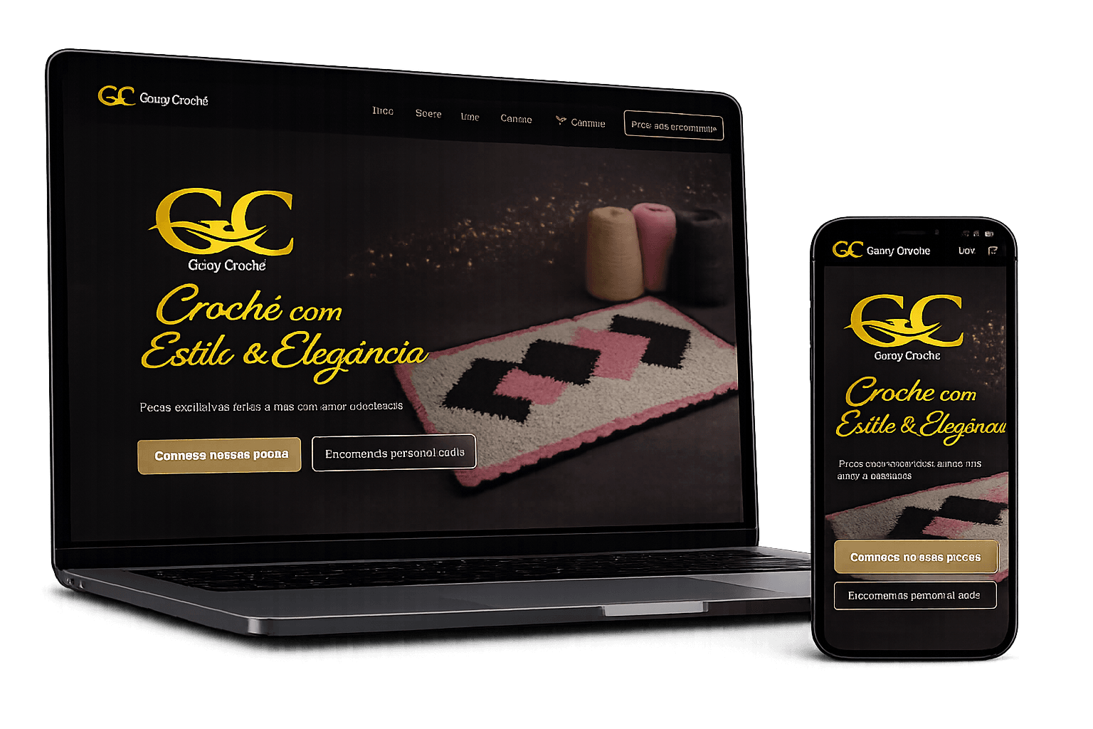 Mockup do projeto Geicy Crochê desenvolvido pela BittUp