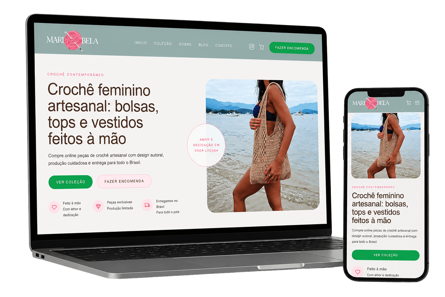 Mockup do projeto Maribela