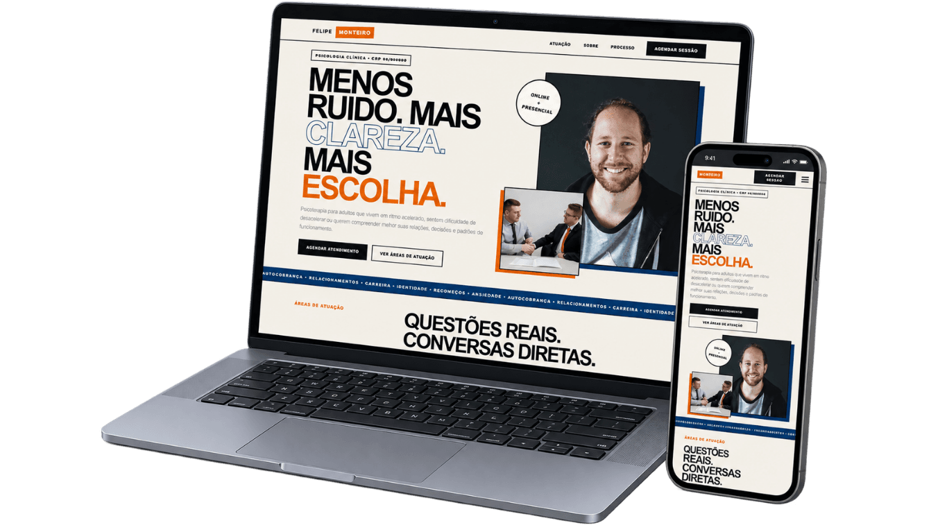 Mockup do projeto Modelo Psicólogo — Urbano desenvolvido pela BittUp
