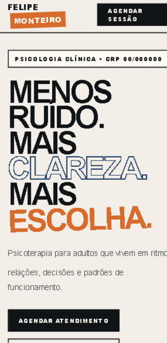 Versão mobile do projeto Modelo Psicólogo — Urbano