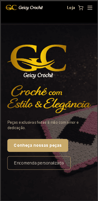 Versão mobile do projeto Geicy Crochê