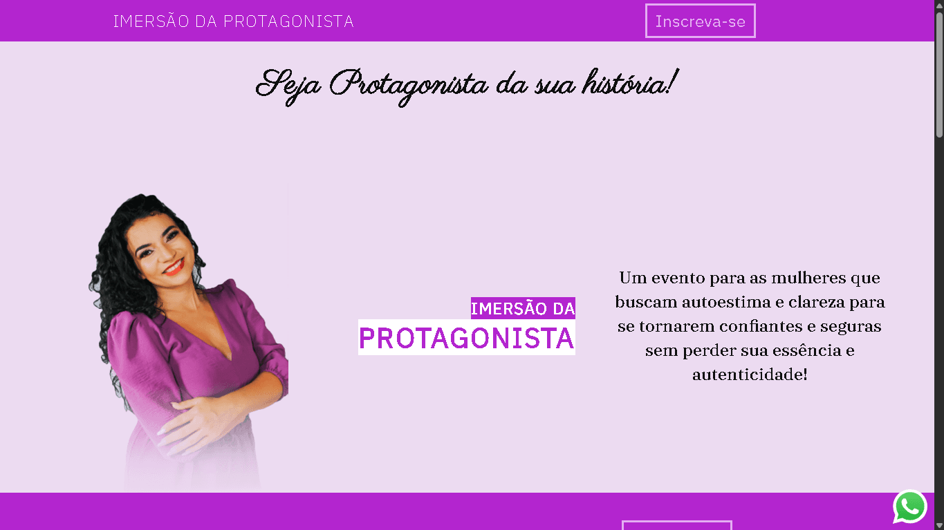 Versão desktop do projeto Jornada da Protagonista