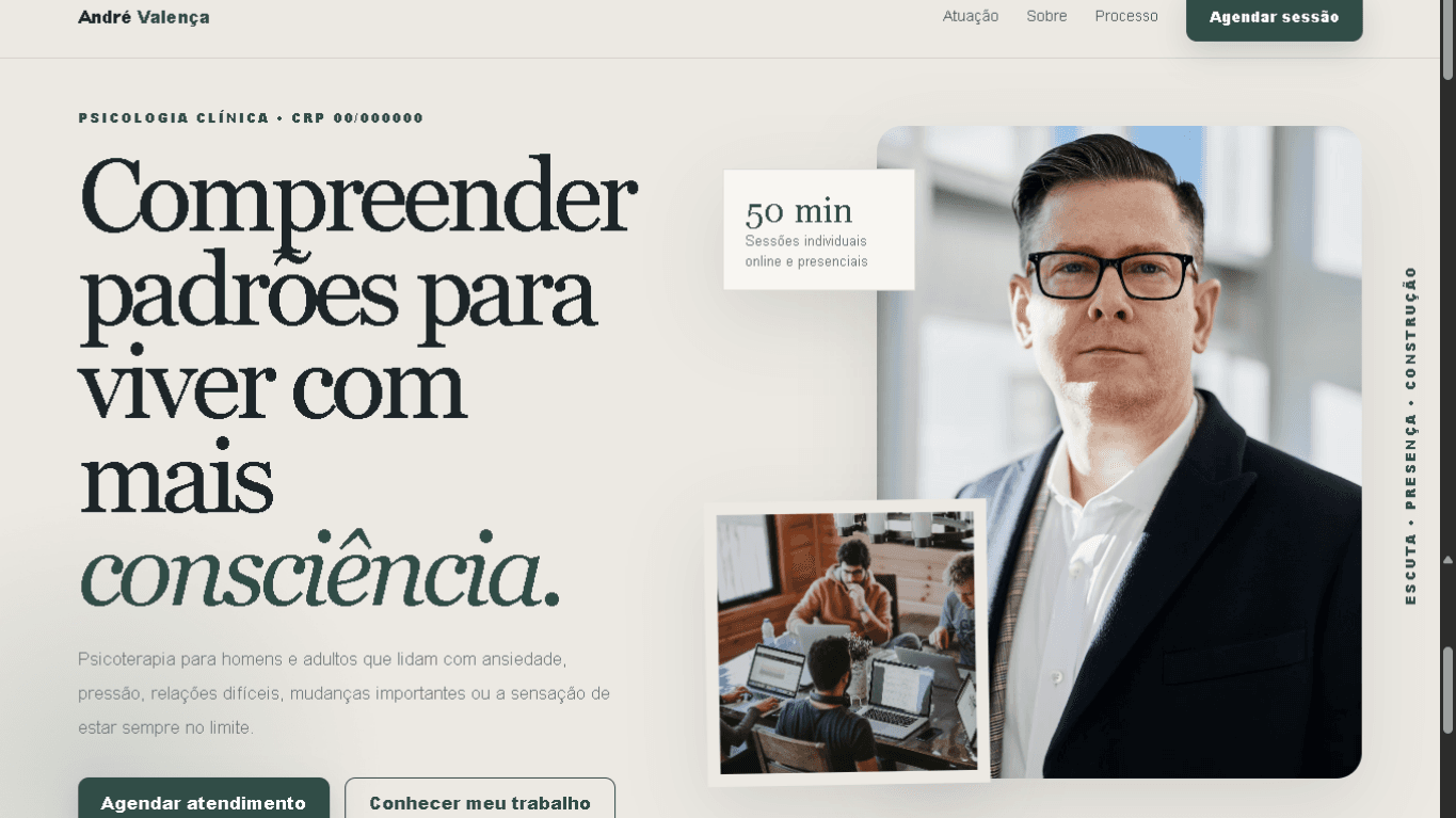 Versão desktop do projeto Modelo Psicólogo — Sóbrio